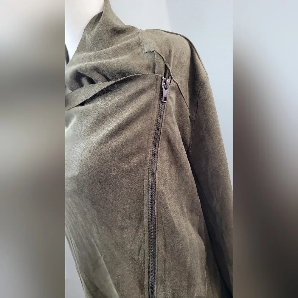 KORI America suede Moto Jacket Olive size Small